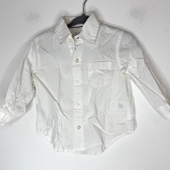 Janie And Jack Baby Boy Button Down Dress Shirt In White Size 6-12 Months - Picture 2 of 8